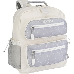 Bentgo Kids Print Backpack – Lightweight 14” Backpack for School, Travel & Daycare, Ideal for Ages 4+, Durable & Water-Resistant, Roomy Interior, & Loop for Lunch Bag (NEW Ballet & Bows)(Starry Sprinkle)