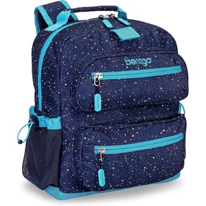 Bentgo Kids Print Backpack – Lightweight 14” Backpack for School, Travel & Daycare, Ideal for Ages 4+, Durable & Water-Resistant, Roomy Interior, & Loop for Lunch Bag (NEW Ballet & Bows)(Confetti Edition – Abyss Blue)