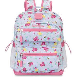 Bentgo Kids Print Backpack – Lightweight 14” Backpack for School, Travel & Daycare, Ideal for Ages 4+, Durable & Water-Resistant, Roomy Interior, & Loop for Lunch Bag (NEW Ballet & Bows)(Blooming Floral)