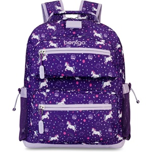Bentgo Kids Print Backpack – Lightweight 14” Backpack for School, Travel & Daycare, Ideal for Ages 4+, Durable & Water-Resistant, Roomy Interior, & Loop for Lunch Bag (NEW Ballet & Bows)(Unicorn)