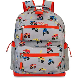 Bentgo Kids Print Backpack – Lightweight 14” Backpack for School, Travel & Daycare, Ideal for Ages 4+, Durable & Water-Resistant, Roomy Interior, & Loop for Lunch Bag (NEW Ballet & Bows)(Trucks)