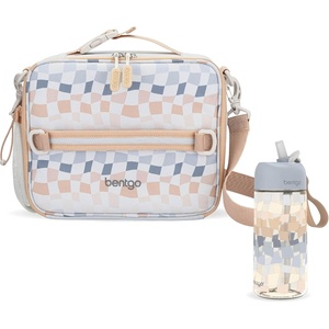 Bentgo Kids Prints Lunch Bag Set With Water Bottle (Checker Gradient)