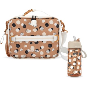 Bentgo Kids Prints Lunch Bag Set With Water Bottle (Spots & Dots)