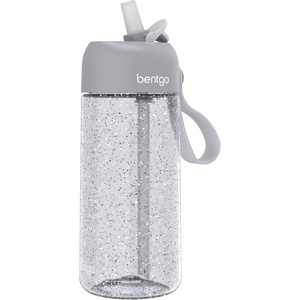 Bentgo Kids Water Bottle – Leak-Proof, Durable Tritan PFAS- & BPA-Free 15 fl oz, Kids/Toddlers Ages 3+ for School & Sports; Bite & Sip Spout, Carrying Handle, Dishwasher Safe (NEW Ballet & Bows)(Glitter Edition – Silver)