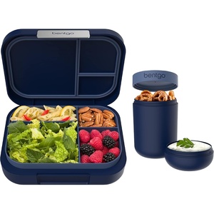 Bentgo® Modern Bento-Style Lunch Box Set With Reusable Snack Cup (Navy)