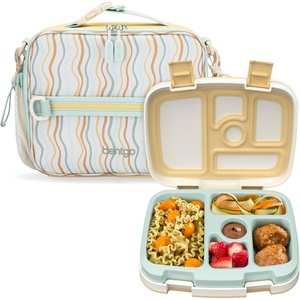 Bentgo Prints Insulated Lunch Bag Set With Kids Bento-Style Lunch Box (Wavy)