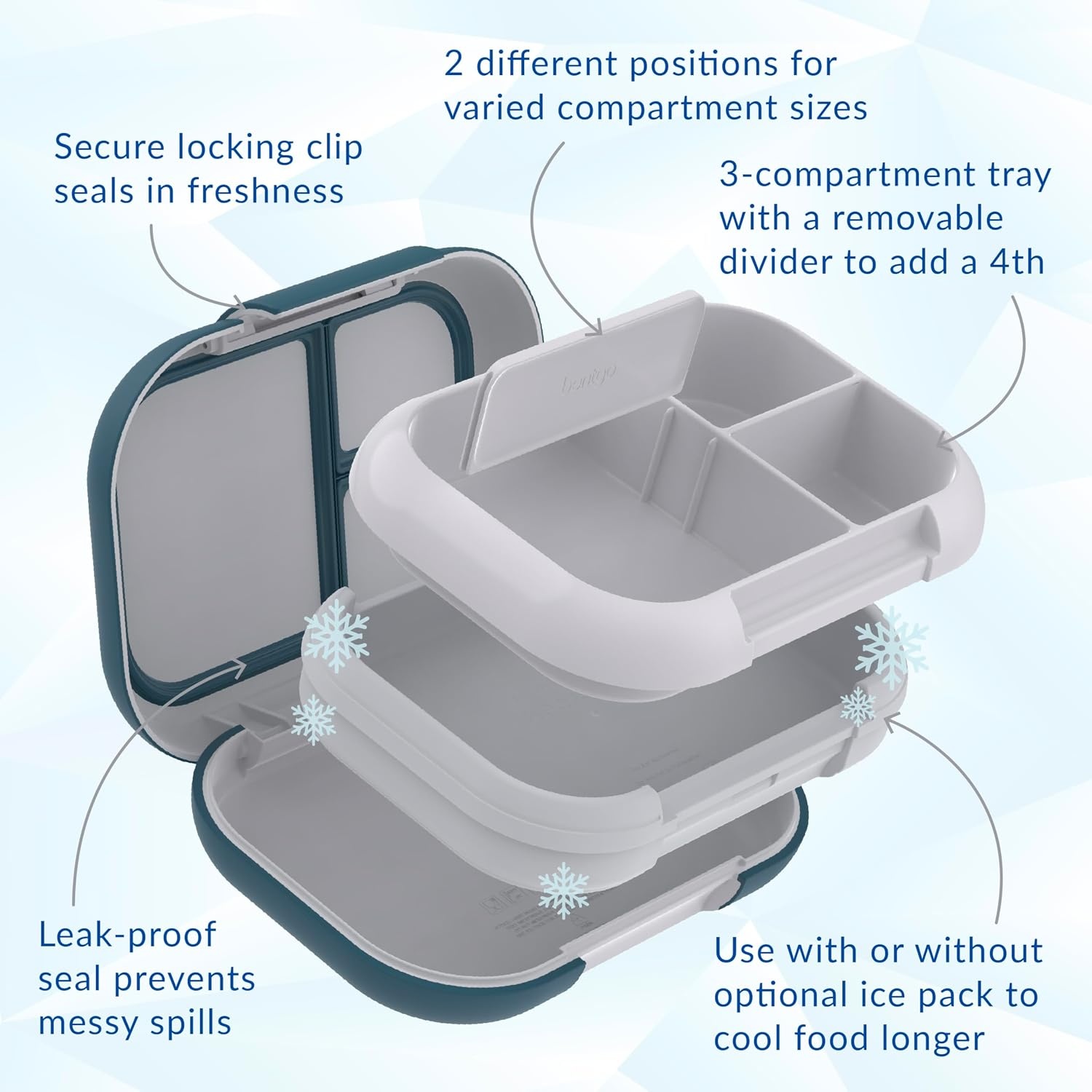 image:imageBentgo Chill Kids Electric Aqua and Chill Max Fog amp Deep Teal Lunch Box Set