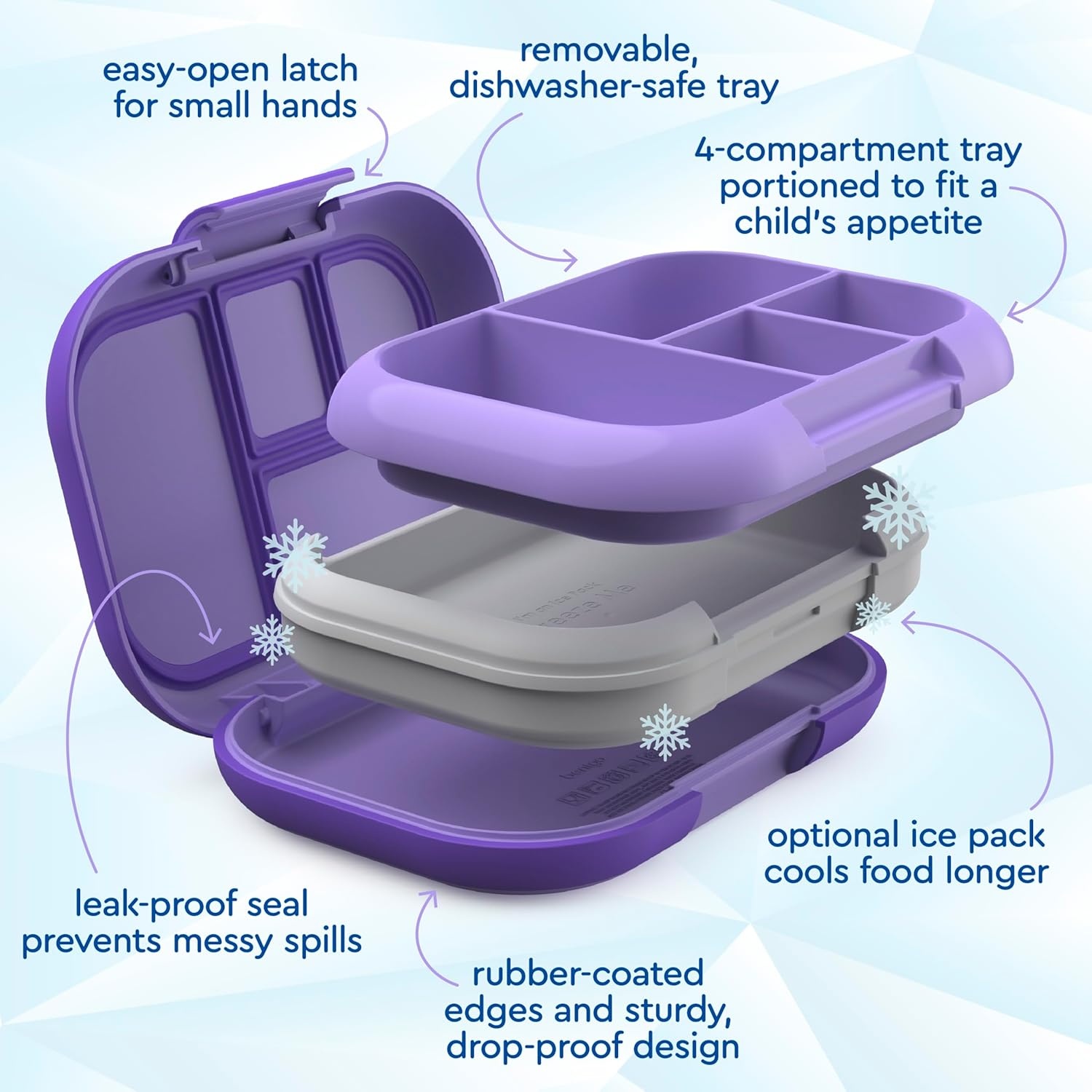 image:imageBentgo Chill Kids Purple and Chill Max Bone amp Glacier Blue Lunch Box Set