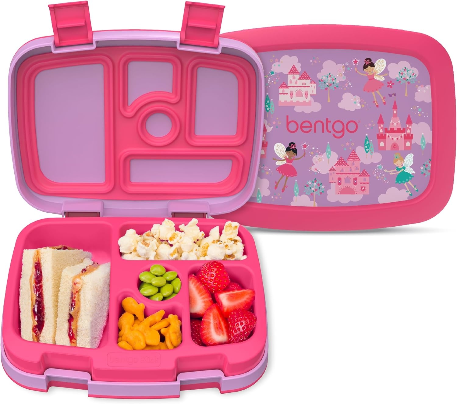 image:imageBentgo Kids Prints LeakProof 5Compartment BentoStyle Kids Lunch Box Ideal Portion Sizes for Ages 37 Durable DropProof Dishwasher Safe PFAS amp BPAFree Materials NEW Blooming FloralFairies