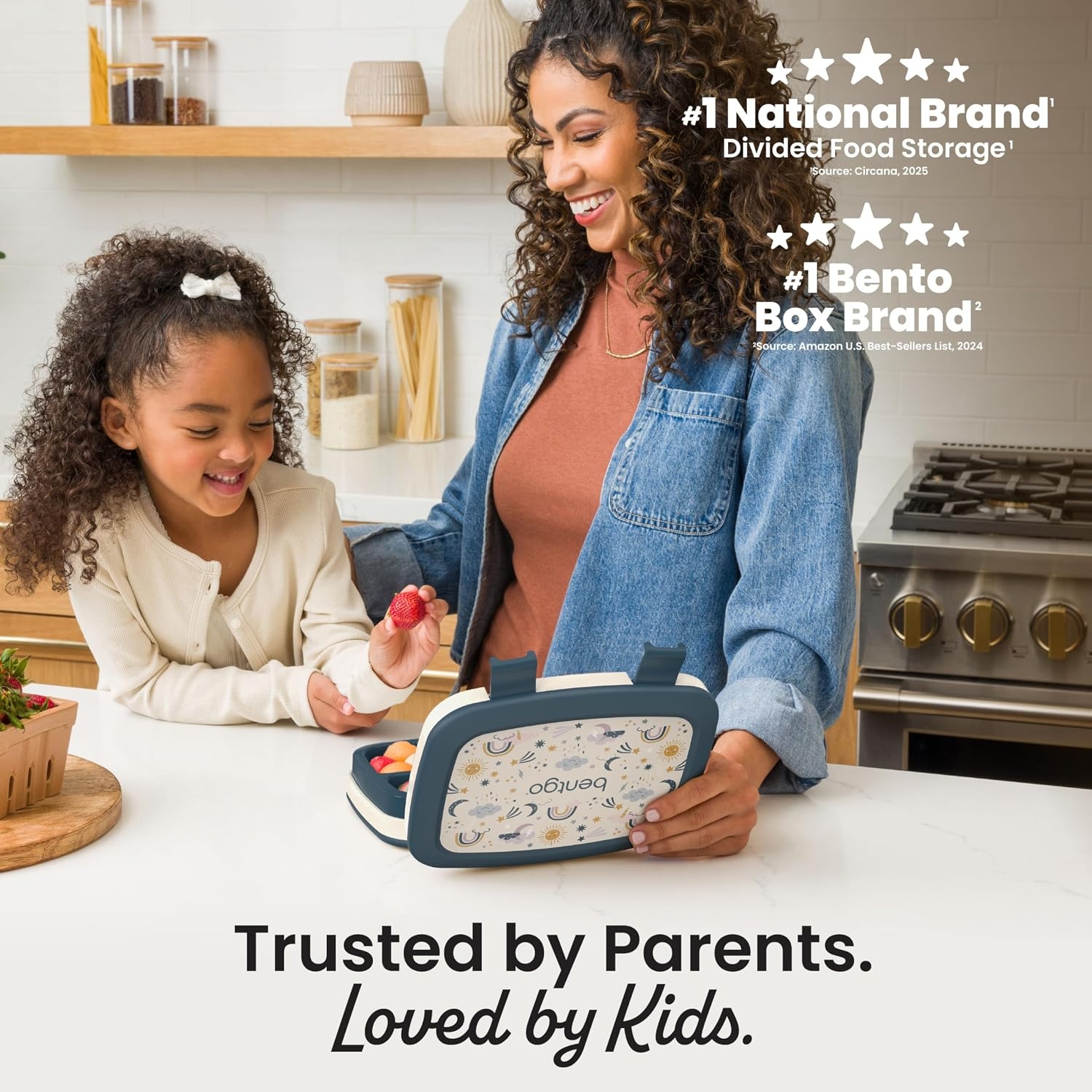 image:imageBentgo Kids Prints LeakProof 5Compartment BentoStyle Kids Lunch Box Ideal Portion Sizes for Ages 37 Durable DropProof Dishwasher Safe PFAS amp BPAFree Materials NEW Blooming FloralFriendly Skies