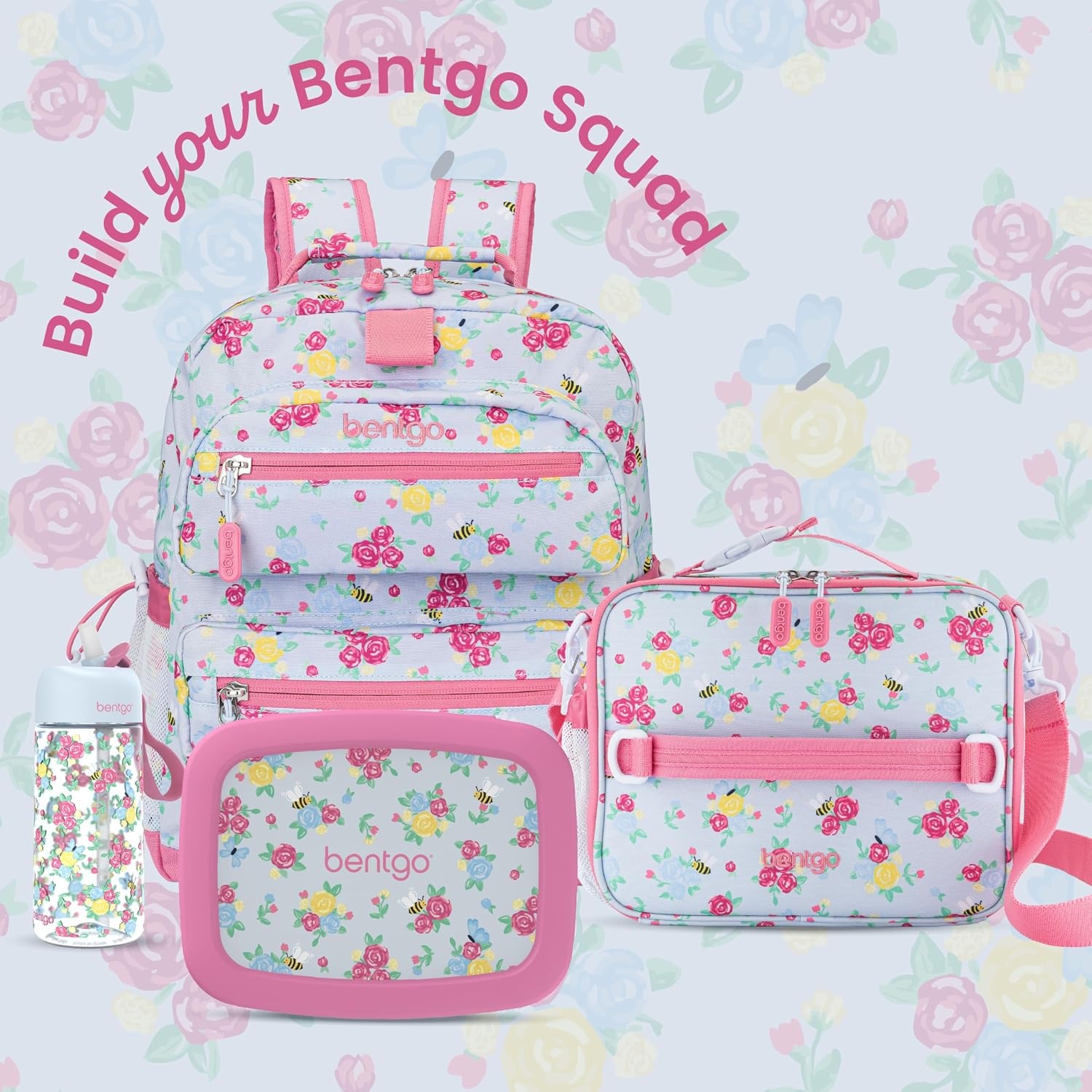 image:imageBentgo Kids Prints LeakProof 5Compartment BentoStyle Kids Lunch Box Ideal Portion Sizes for Ages 37 Durable DropProof Dishwasher Safe PFAS amp BPAFree Materials NEW Blooming FloralBlooming Floral