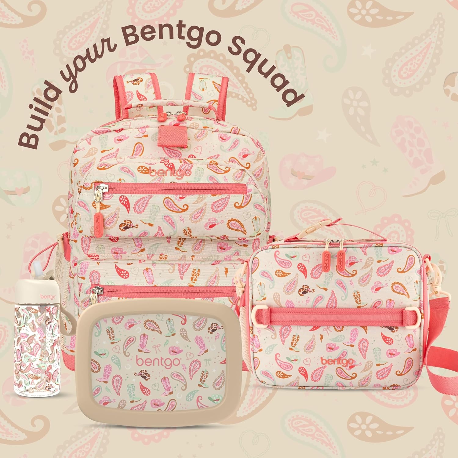 image:imageBentgo Kids Prints LeakProof 5Compartment BentoStyle Kids Lunch Box Ideal Portion Sizes for Ages 37 Durable DropProof Dishwasher Safe PFAS amp BPAFree Materials NEW Blooming FloralCowgirl Dreams