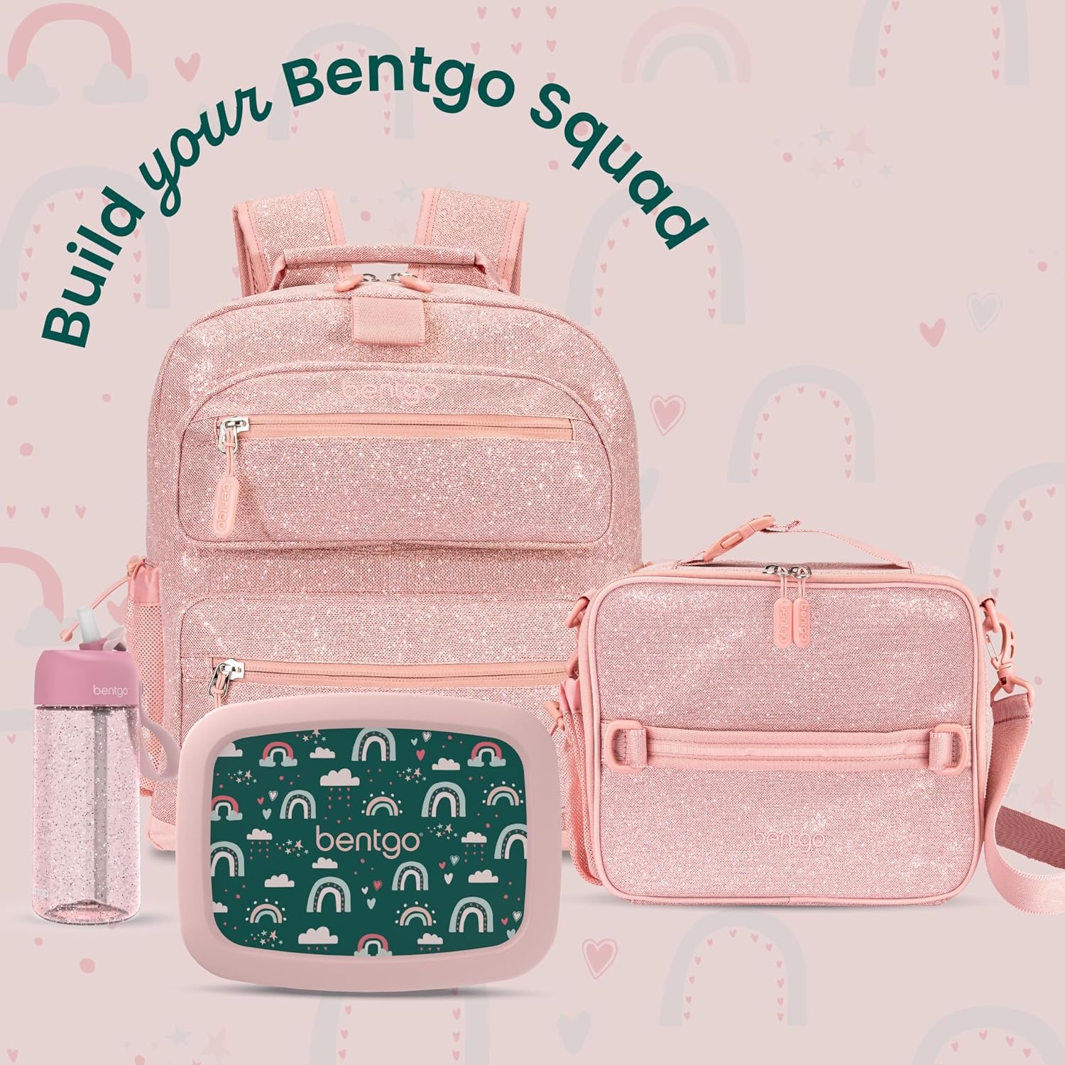 image:imageBentgo Kids Prints LeakProof 5Compartment BentoStyle Kids Lunch Box Ideal Portion Sizes for Ages 37 Durable DropProof Dishwasher Safe PFAS amp BPAFree Materials NEW Blooming FloralGreen Rainbow