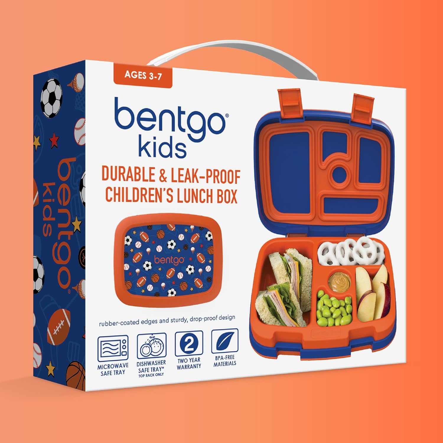 image:imageBentgo Kids Prints LeakProof 5Compartment BentoStyle Kids Lunch Box Ideal Portion Sizes for Ages 37 Durable DropProof Dishwasher Safe PFAS amp BPAFree Materials NEW Blooming FloralSports