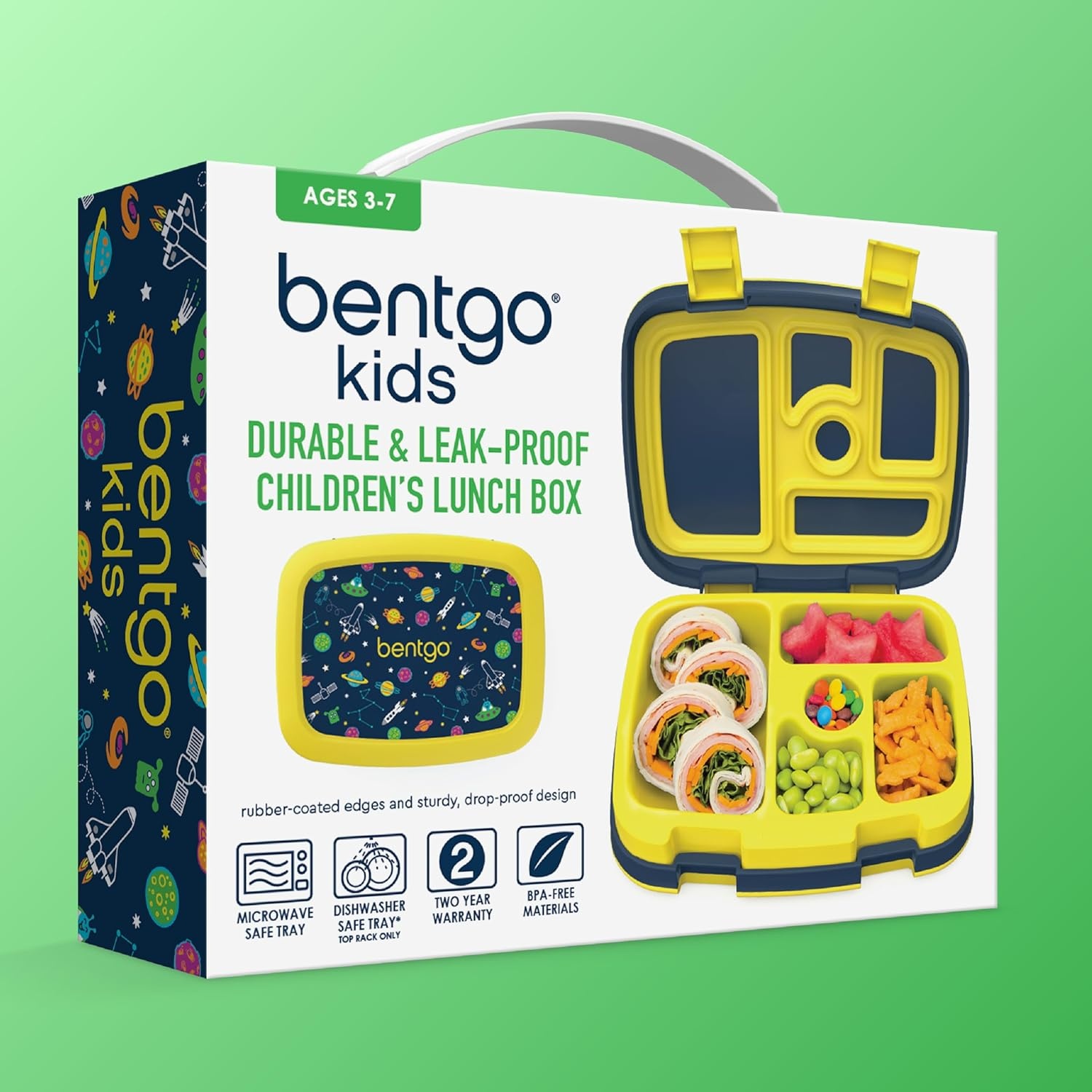 image:imageBentgo Kids Prints LeakProof 5Compartment BentoStyle Kids Lunch Box Ideal Portion Sizes for Ages 37 Durable DropProof Dishwasher Safe PFAS amp BPAFree Materials NEW Blooming FloralSpace