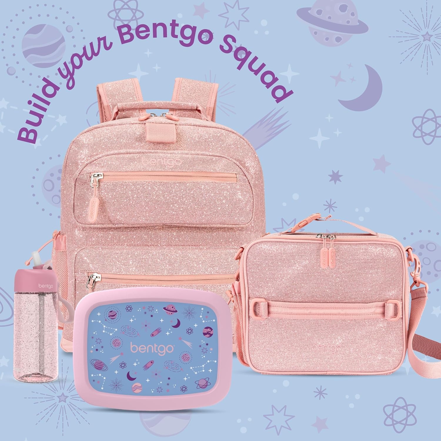 image:imageBentgo Kids Prints LeakProof 5Compartment BentoStyle Kids Lunch Box Ideal Portion Sizes for Ages 37 Durable DropProof Dishwasher Safe PFAS amp BPAFree Materials NEW Blooming FloralLavender Galaxy
