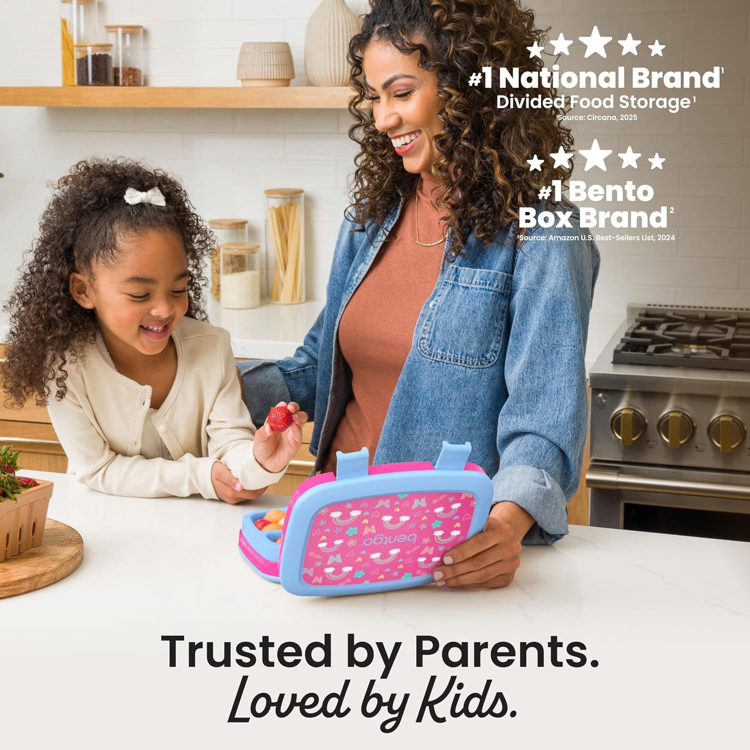 image:imageBentgo Kids Prints LeakProof 5Compartment BentoStyle Kids Lunch Box Ideal Portion Sizes for Ages 37 Durable DropProof Dishwasher Safe PFAS amp BPAFree Materials NEW Blooming FloralRainbows and Butterflies