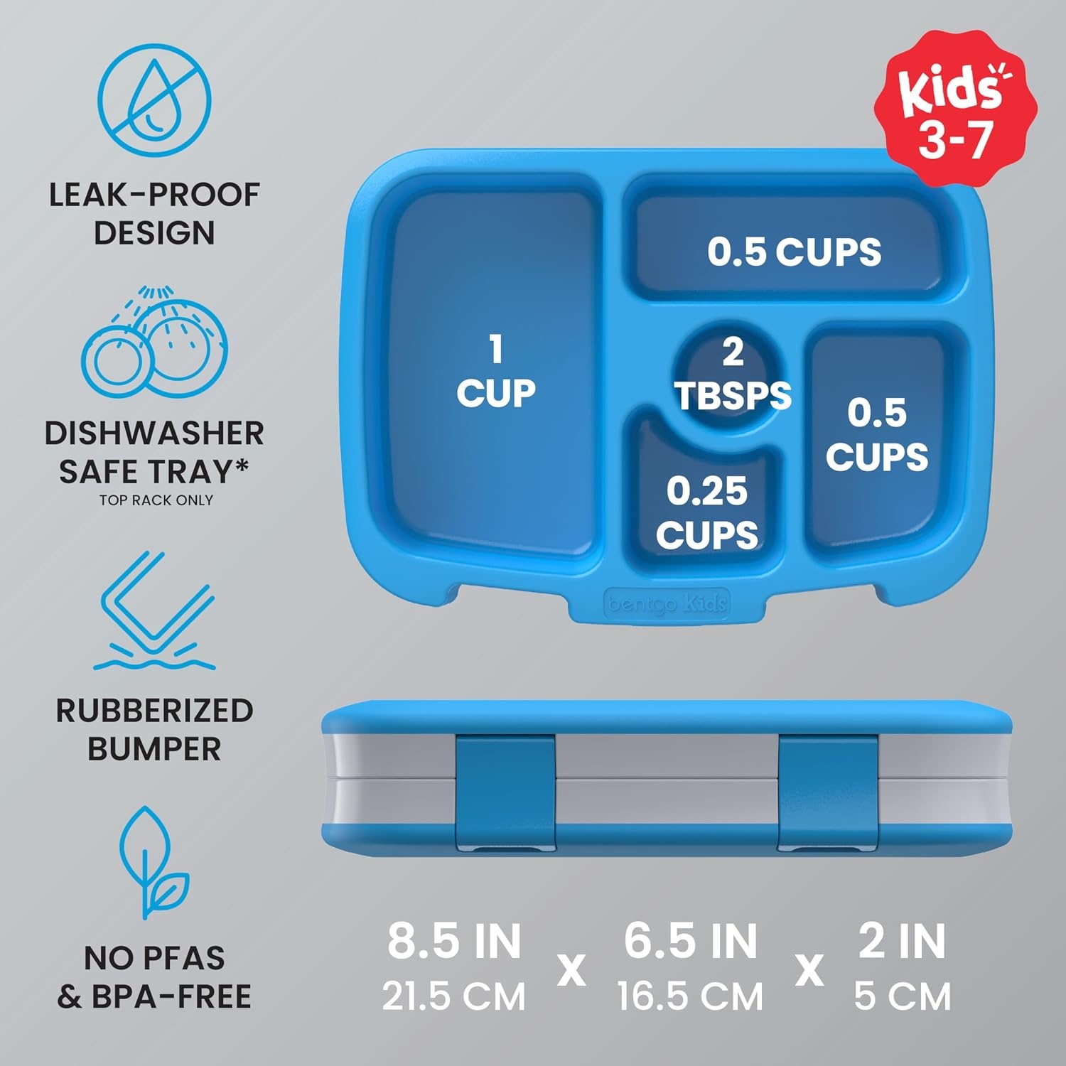 image:imageBentgo Kids Prints LeakProof 5Compartment BentoStyle Kids Lunch Box Ideal Portion Sizes for Ages 37 Durable DropProof Dishwasher Safe PFAS amp BPAFree Materials NEW Blooming FloralRace Cars