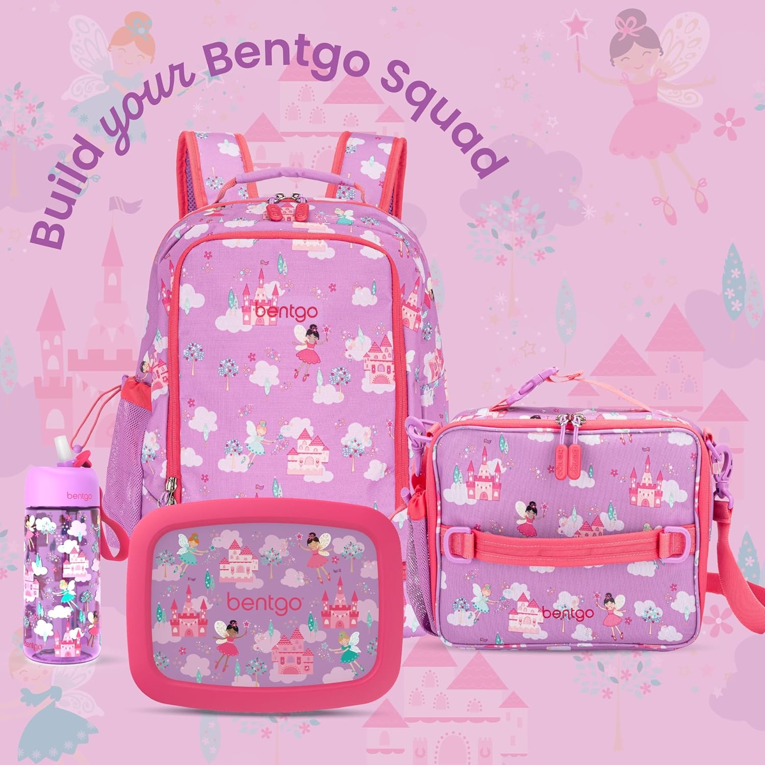 image:imageBentgo Kids Prints LeakProof 5Compartment BentoStyle Kids Lunch Box Ideal Portion Sizes for Ages 37 Durable DropProof Dishwasher Safe PFAS amp BPAFree Materials NEW Blooming FloralFairies