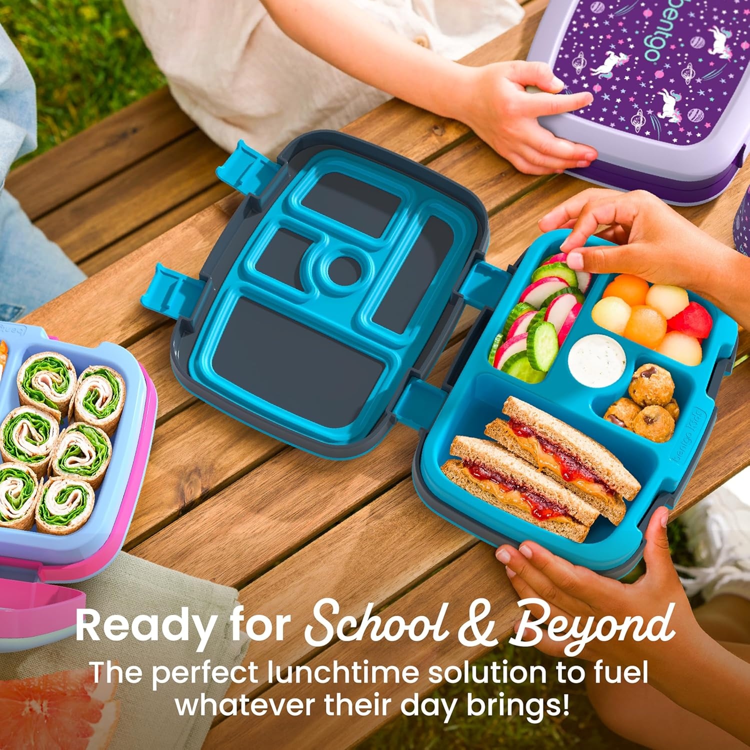 image:imageBentgo Kids Prints LeakProof 5Compartment BentoStyle Kids Lunch Box Ideal Portion Sizes for Ages 37 Durable DropProof Dishwasher Safe PFAS amp BPAFree Materials NEW Blooming FloralTropical