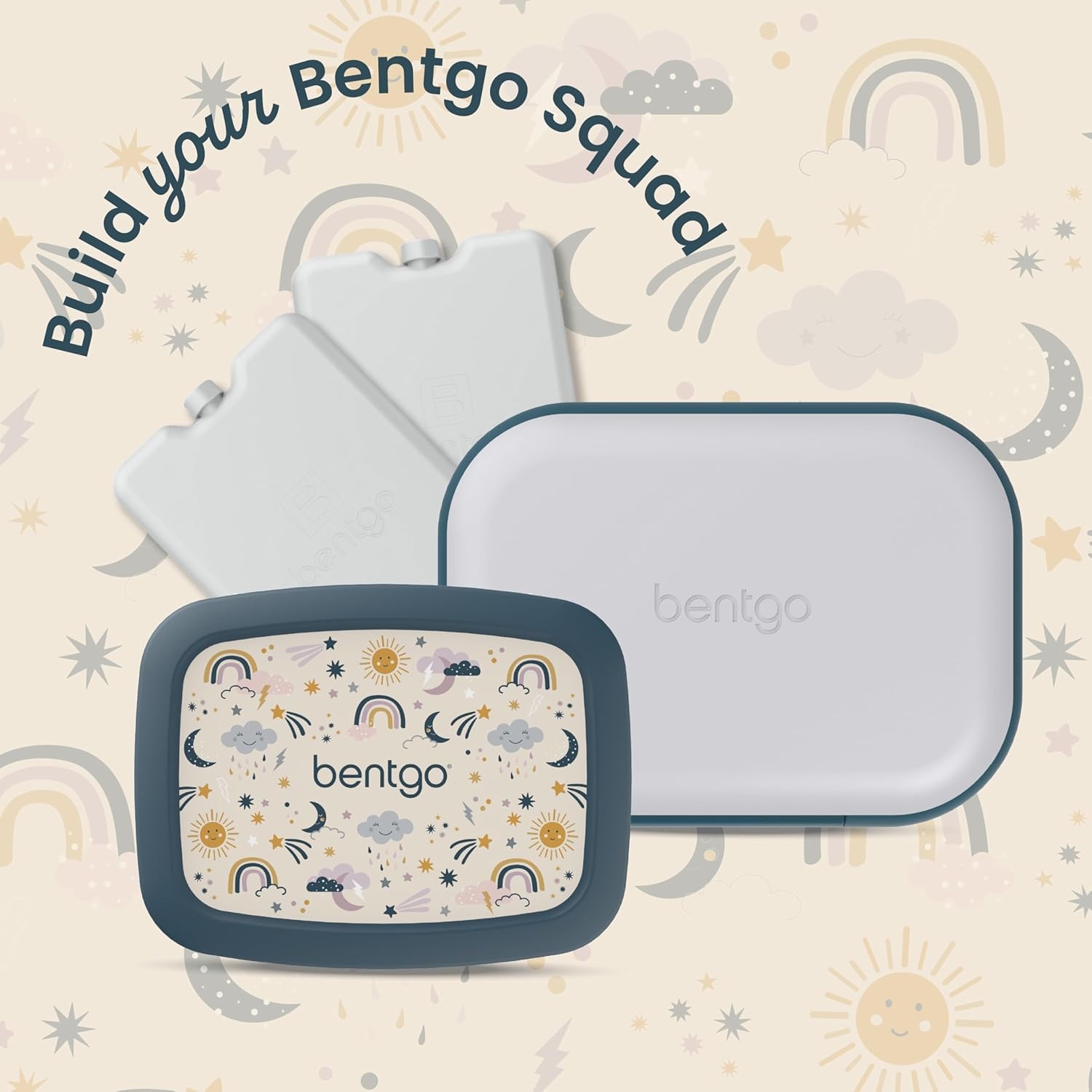 image:imageBentgo Kids Prints LeakProof 5Compartment BentoStyle Kids Lunch Box Ideal Portion Sizes for Ages 37 Durable DropProof Dishwasher Safe PFAS amp BPAFree Materials NEW Blooming FloralFriendly Skies