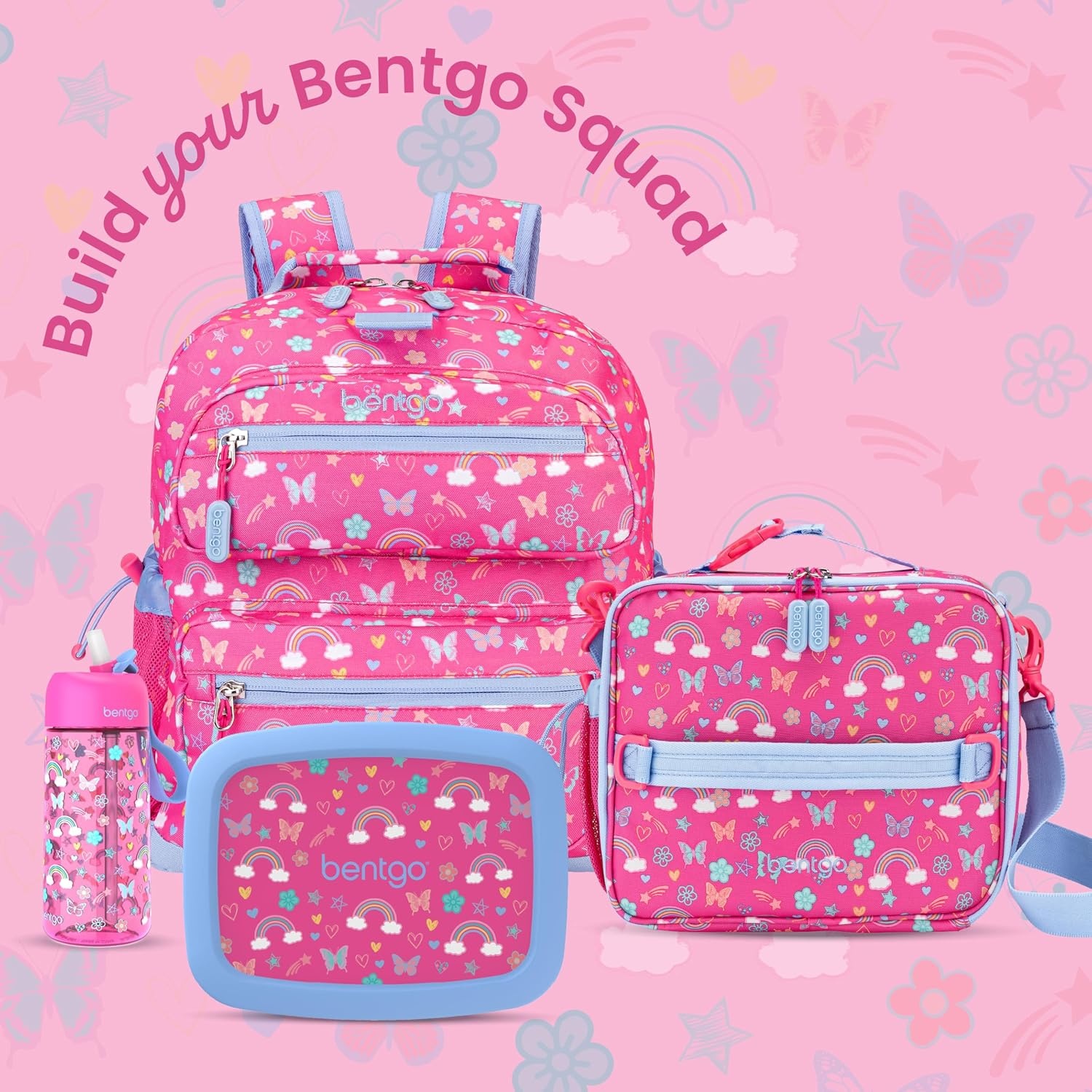 image:imageBentgo Kids Prints LeakProof 5Compartment BentoStyle Kids Lunch Box Ideal Portion Sizes for Ages 37 Durable DropProof Dishwasher Safe PFAS amp BPAFree Materials NEW Blooming FloralRainbows and Butterflies