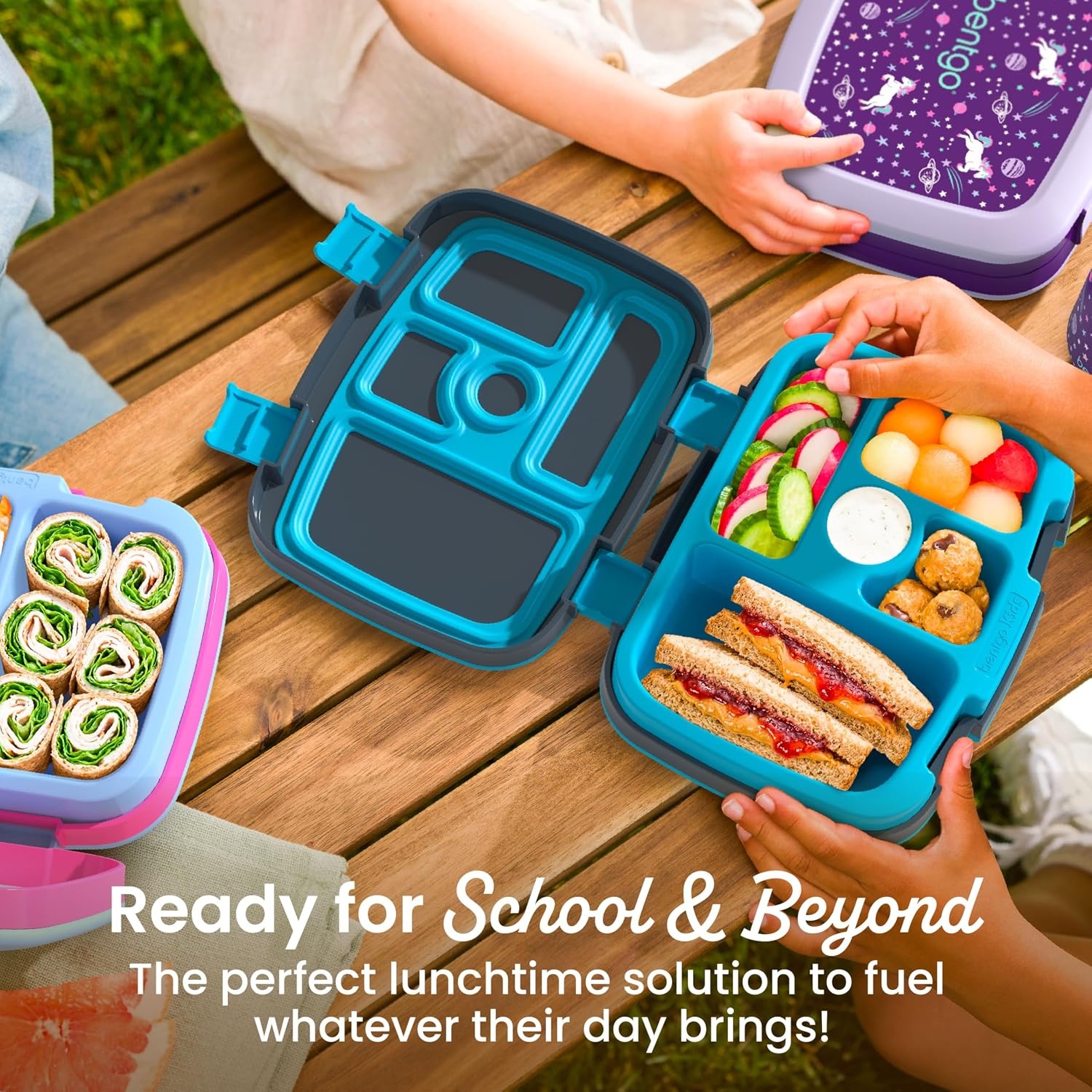image:imageBentgo Kids Prints LeakProof 5Compartment BentoStyle Kids Lunch Box Ideal Portion Sizes for Ages 37 Durable DropProof Dishwasher Safe PFAS amp BPAFree Materials NEW Blooming FloralBug Buddies