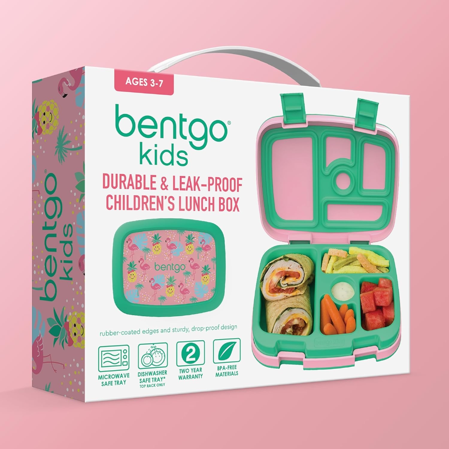 image:imageBentgo Kids Prints LeakProof 5Compartment BentoStyle Kids Lunch Box Ideal Portion Sizes for Ages 37 Durable DropProof Dishwasher Safe PFAS amp BPAFree Materials NEW Blooming FloralTropical