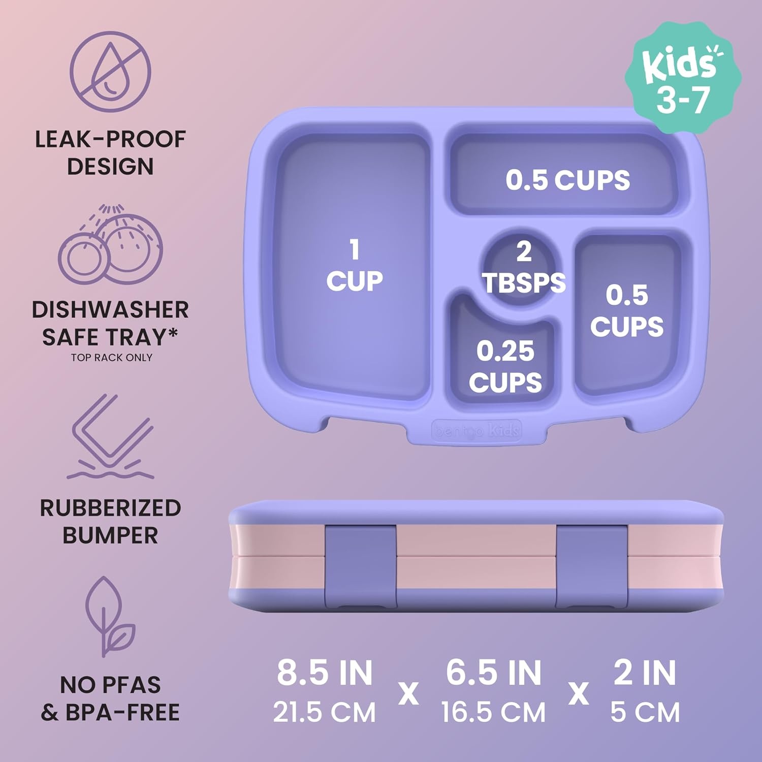 image:imageBentgo Kids Prints LeakProof 5Compartment BentoStyle Kids Lunch Box Ideal Portion Sizes for Ages 37 Durable DropProof Dishwasher Safe PFAS amp BPAFree Materials NEW Blooming FloralCarousel Unicorns