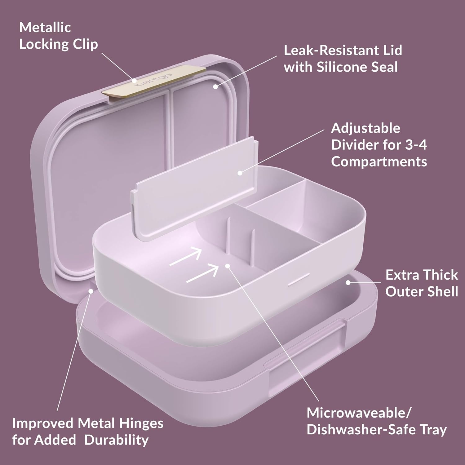 image:imageBentgo Modern Lunch Box Orchid Set With Deluxe Insulated Lunch Bag Slate