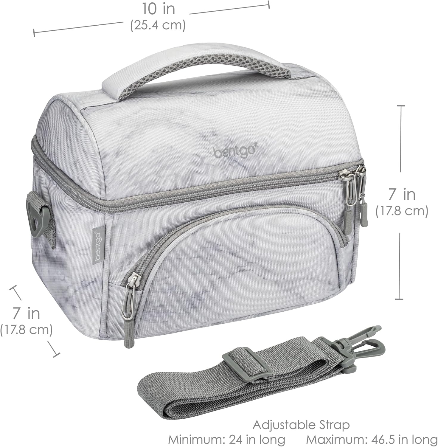 image:imageBentgo Modern Lunch Box White Set With Deluxe Insulated Lunch Bag White Marble