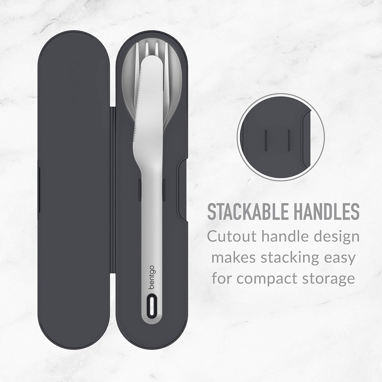 image:imageBentgo Stainless Steel Food Canister and Stainless Steel Utensils Set Carbon Black