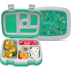 Bentgo Kids Prints Leak-Proof, 5-Compartment Bento-Style Kids Lunch Box – Ideal Portion Sizes for Ages 3-7, Durable, Drop-Proof, Dishwasher Safe, PFAS- & BPA-Free Materials (NEW Blooming Floral)(Bug Buddies)