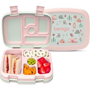 Bentgo Kids Prints Leak-Proof, 5-Compartment Bento-Style Kids Lunch Box – Ideal Portion Sizes for Ages 3-7, Durable, Drop-Proof, Dishwasher Safe, PFAS- & BPA-Free Materials (NEW Blooming Floral)(Nature Adventure)
