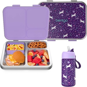 Bentgo Kids Stainless Steel Lunch Box and Water Bottle Set (Unicorn)