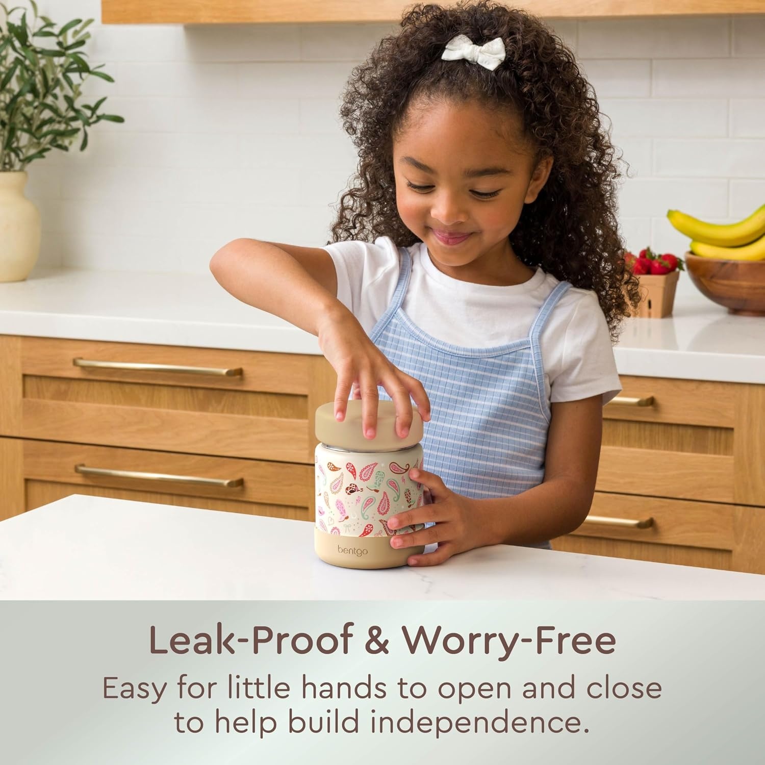 image:imageBentgo Kids Stainless Steel Food Jar 11 fl oz LeakProof Double Insulated Hot or Cold Food Container with Removable Silicone Bumper Dishwasher Safe Easy Open Lid Ages 3 Cowgirl DreamsCowgirl Dreams