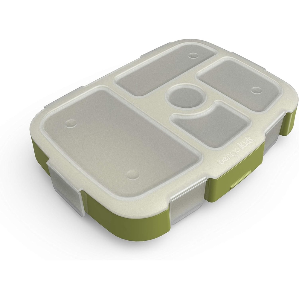 image:imageBentgo Kids Prints Tray with Transparent Cover Reusable BPAFree 5Compartment Meal Prep Container with BuiltIn Portion Control for Healthy Meals At Home amp On the Go Camouflage