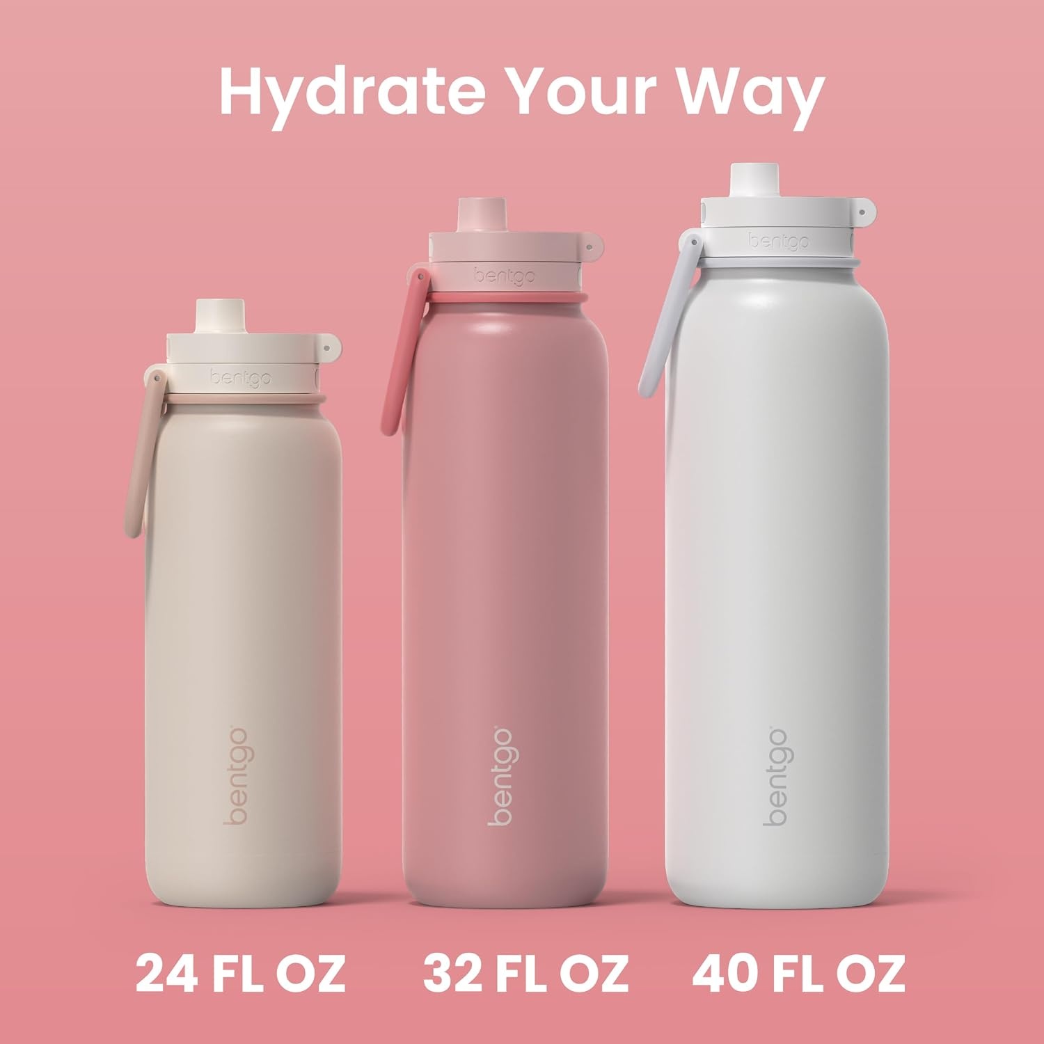 image:imageBentgo Flip 2in1 Straw amp Chug LeakProof Insulated Water Bottle 24 fl oz Premium 188 Stainless SteelTripleLayer Vacuum Insulation 24Hour Cold BPA amp PFASFree Prep BlueBlushing