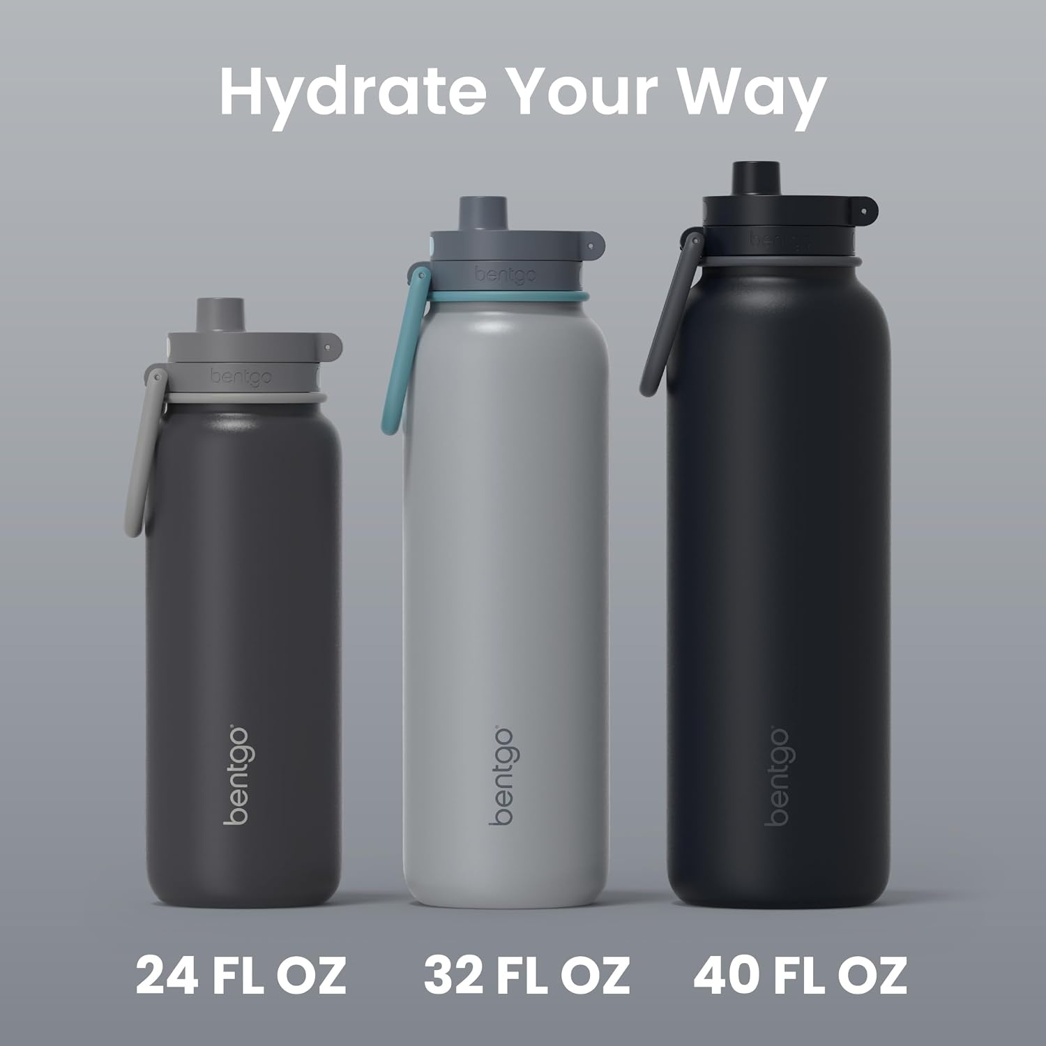 image:imageBentgo Flip 2in1 Straw amp Chug LeakProof Insulated Water Bottle 24 fl oz Premium 188 Stainless SteelTripleLayer Vacuum Insulation 24Hour Cold BPA amp PFASFree Prep BlueGray Surf