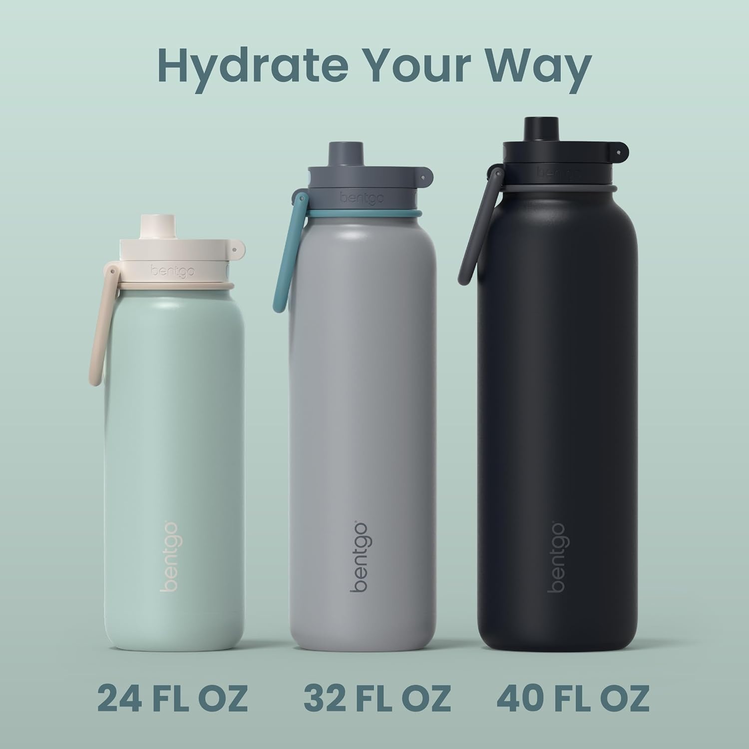 image:imageBentgo Flip 2in1 Straw amp Chug LeakProof Insulated Water Bottle 24 fl oz Premium 188 Stainless SteelTripleLayer Vacuum Insulation 24Hour Cold BPA amp PFASFree Prep BlueSunDay