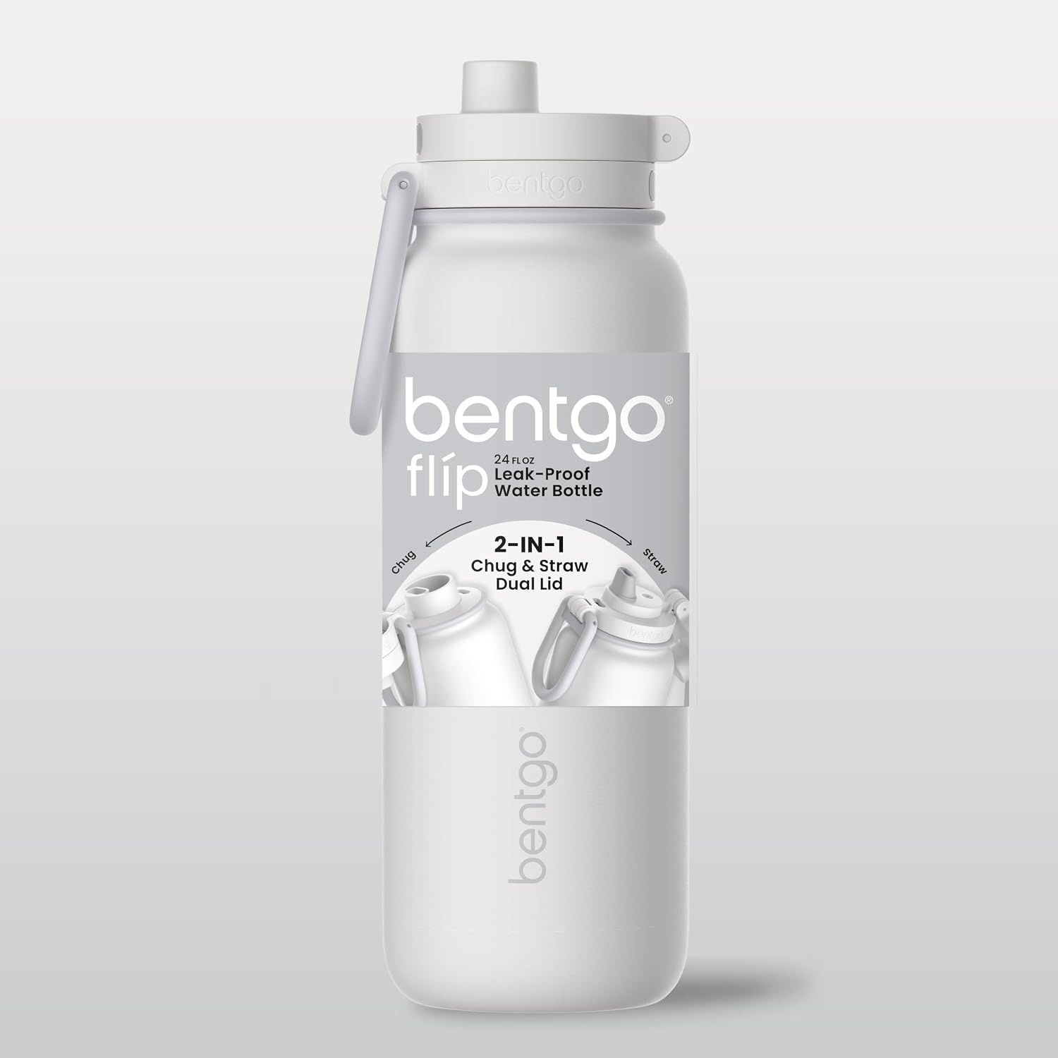 image:imageBentgo Flip 2in1 Straw amp Chug LeakProof Insulated Water Bottle 24 fl oz Premium 188 Stainless SteelTripleLayer Vacuum Insulation 24Hour Cold BPA amp PFASFree Prep BlueBlanc
