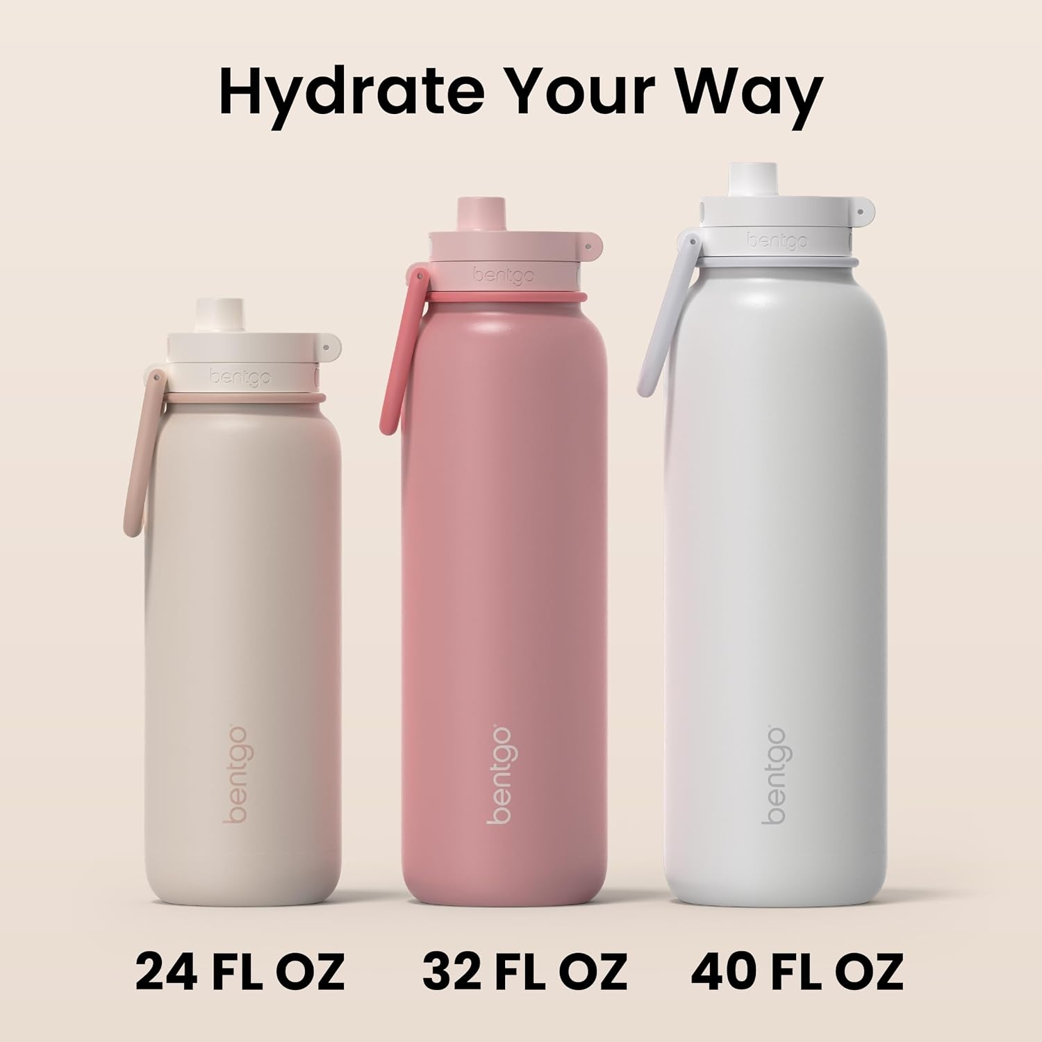 image:imageBentgo Flip 2in1 Straw amp Chug LeakProof Insulated Water Bottle 24 fl oz Premium 188 Stainless SteelTripleLayer Vacuum Insulation 24Hour Cold BPA amp PFASFree Prep BlueCafe Au Lait