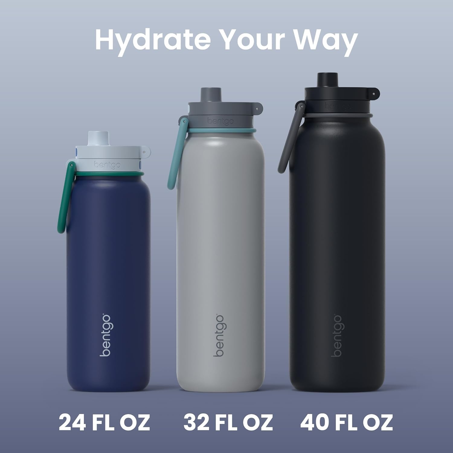 image:imageBentgo Flip 2in1 Straw amp Chug LeakProof Insulated Water Bottle 24 fl oz Premium 188 Stainless SteelTripleLayer Vacuum Insulation 24Hour Cold BPA amp PFASFree Prep BluePrep Blue