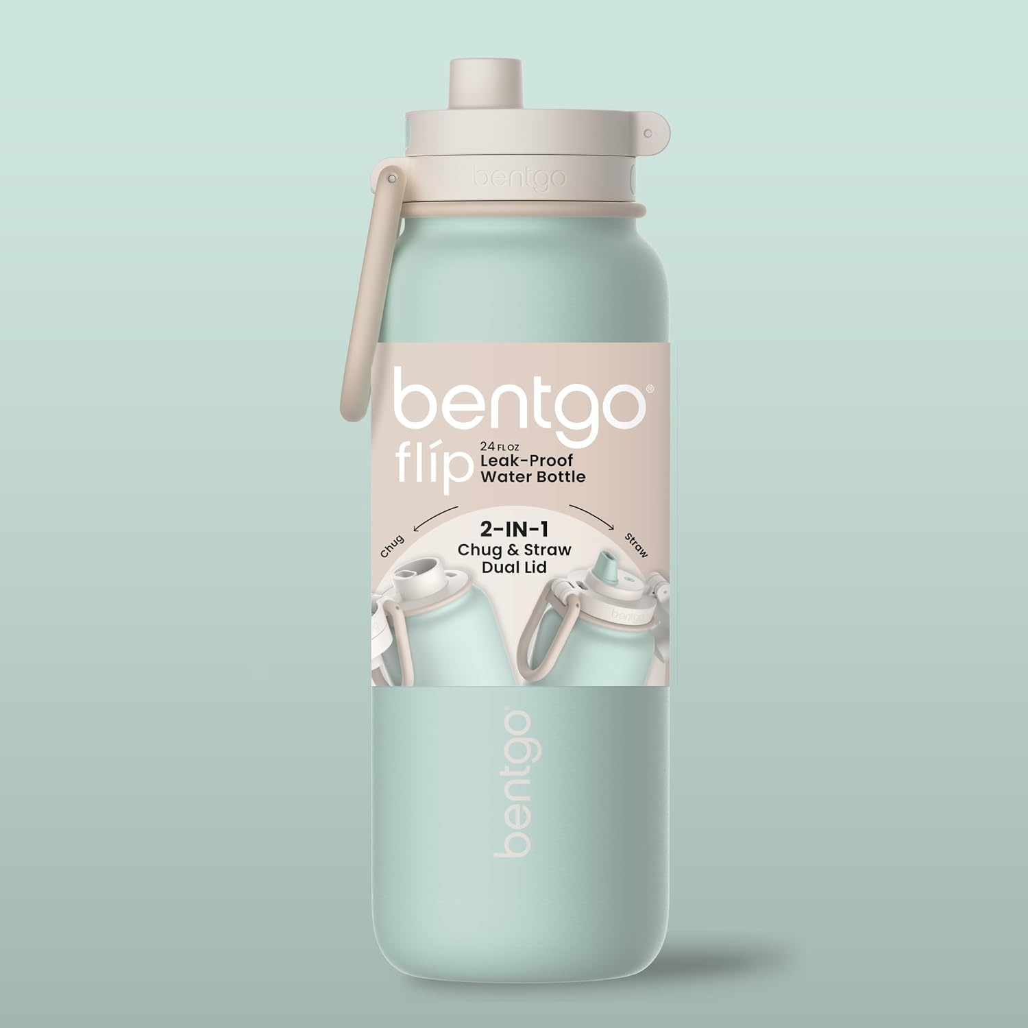 image:imageBentgo Flip 2in1 Straw amp Chug LeakProof Insulated Water Bottle 24 fl oz Premium 188 Stainless SteelTripleLayer Vacuum Insulation 24Hour Cold BPA amp PFASFree Prep BlueSunDay