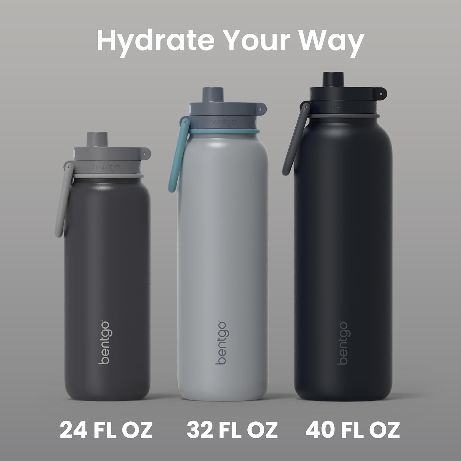 image:imageBentgo Flip 2in1 Straw amp Chug LeakProof Insulated Water Bottle 24 fl oz Premium 188 Stainless SteelTripleLayer Vacuum Insulation 24Hour Cold BPA amp PFASFree Prep BlueTweed