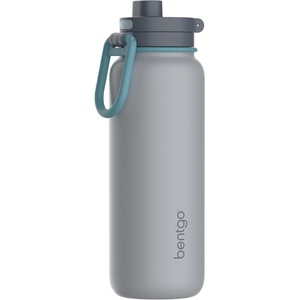 Bentgo Flip 2-in-1 Straw & Chug Leak-Proof Insulated Water Bottle, 24 fl oz | Premium 18/8 Stainless Steel,Triple-Layer Vacuum Insulation, 24-Hour Cold, BPA & PFAS-Free (Prep Blue)(Gray Surf)
