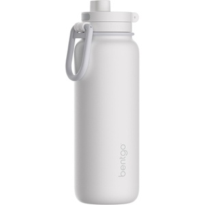 Bentgo Flip 2-in-1 Straw & Chug Leak-Proof Insulated Water Bottle, 24 fl oz | Premium 18/8 Stainless Steel,Triple-Layer Vacuum Insulation, 24-Hour Cold, BPA & PFAS-Free (Prep Blue)(Blanc)