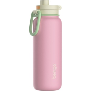 Bentgo Flip 2-in-1 Straw & Chug Leak-Proof Insulated Water Bottle, 24 fl oz | Premium 18/8 Stainless Steel,Triple-Layer Vacuum Insulation, 24-Hour Cold, BPA & PFAS-Free (Prep Blue)(Sherbet)