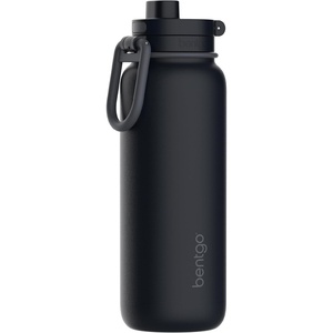 Bentgo Flip 2-in-1 Straw & Chug Leak-Proof Insulated Water Bottle, 24 fl oz | Premium 18/8 Stainless Steel,Triple-Layer Vacuum Insulation, 24-Hour Cold, BPA & PFAS-Free (Prep Blue)(Back to Black)