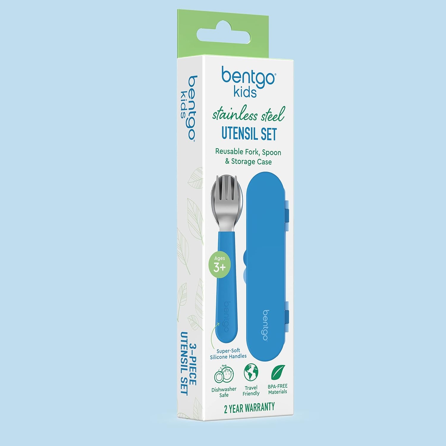 image:imageBentgo Kids Stainless Steel Utensil Set Reusable Fork Spoon amp Storage Case PFAS amp BPAFree EasyGrip Handles Lightweight Dishwasher Safe School Lunch Travel amp Outdoors NEW Ballet and BowsBlue